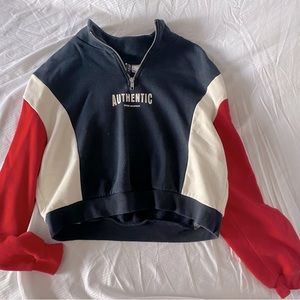 H&M cropped zipper sweatshirt